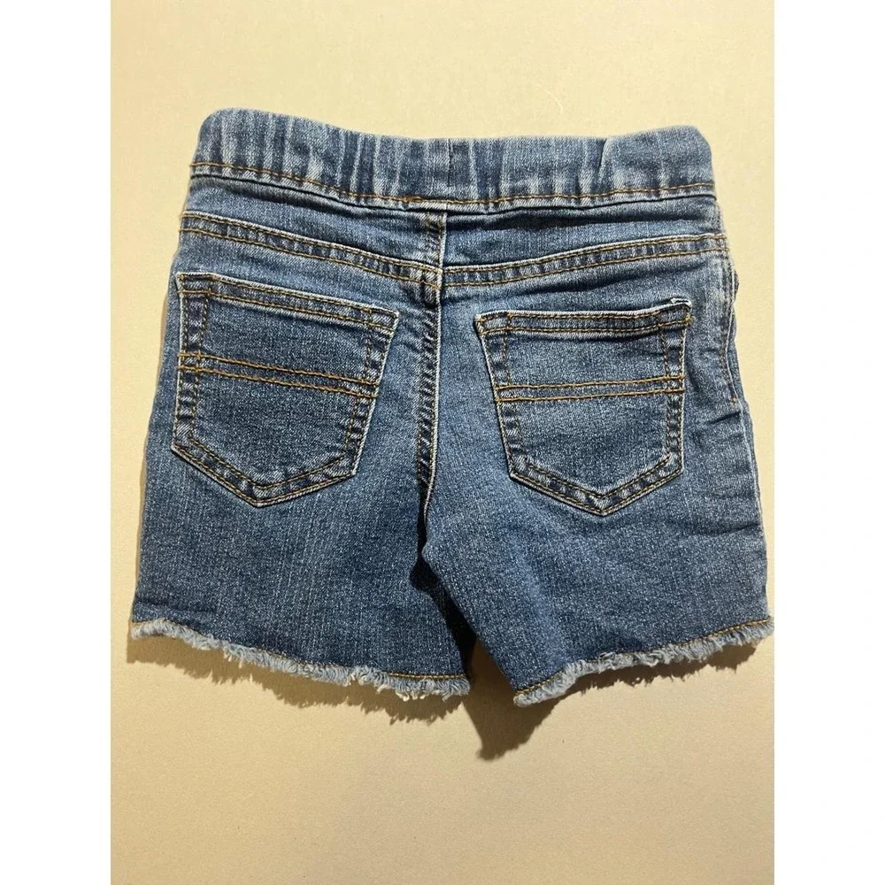 OshKosh B'gosh Toddler Girls Blue Distressed Denim Shorts 18M Frayed Hem